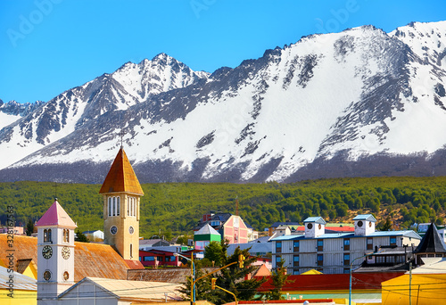 Mountains over Ushuaia, the southernmost city in the world, Argentina. photo