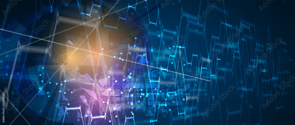 Fototapeta premium Technology data background, idea of global business solution