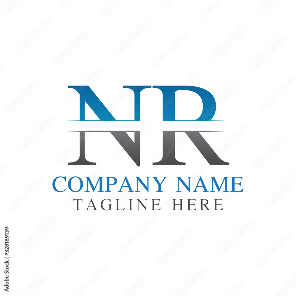 Initial Monogram Letter NR Logo Design Vector Template. NR Letter Logo Design