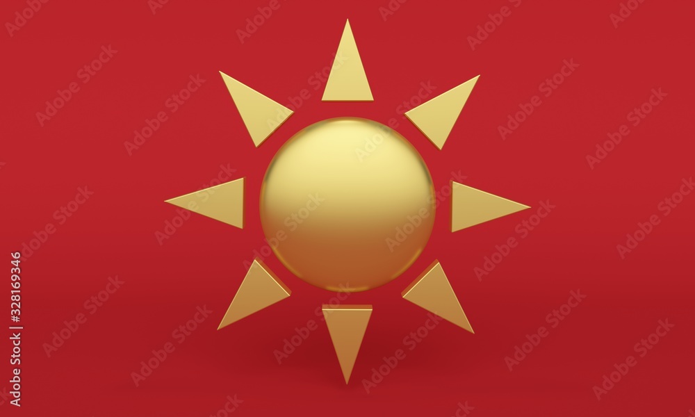 Golden sun. 3d rendering Golden sun. 3d rendering