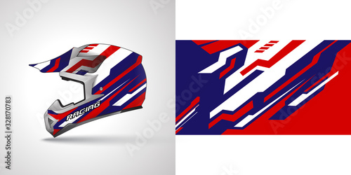 Racing helmet wrap decal and vinyl sticker design illustration.