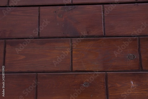wooden wall imitates brickwork