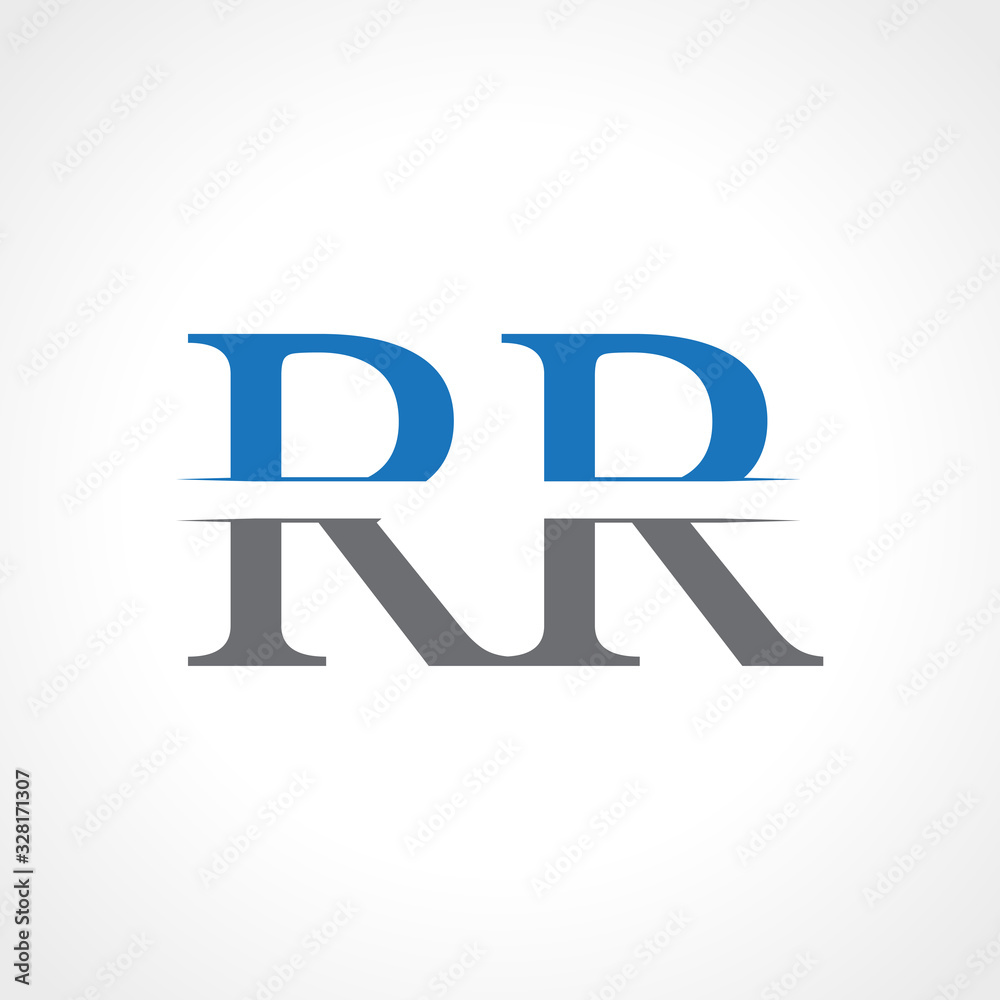 Abstract Letter RR Logo Design Vector Template. Creative Blue and Grey Colors RR Letter Logo Design Abstract Letter RR Logo Design Vector Template. Creative Blue and Grey Colors RR Letter Logo Design