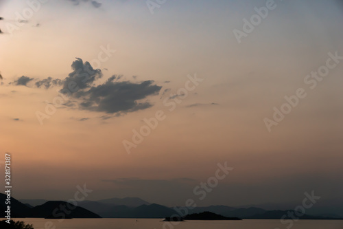 Skadar lake. Sunset. Murici Beach.
