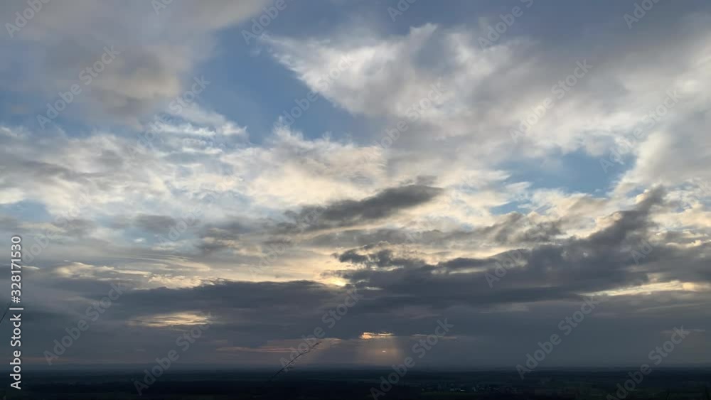 sunset over landside germany pfalz timelapse background