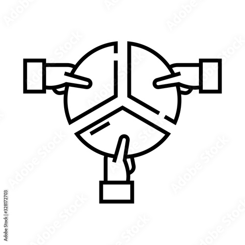 Work division line icon, concept sign, outline vector illustration, linear symbol. photo