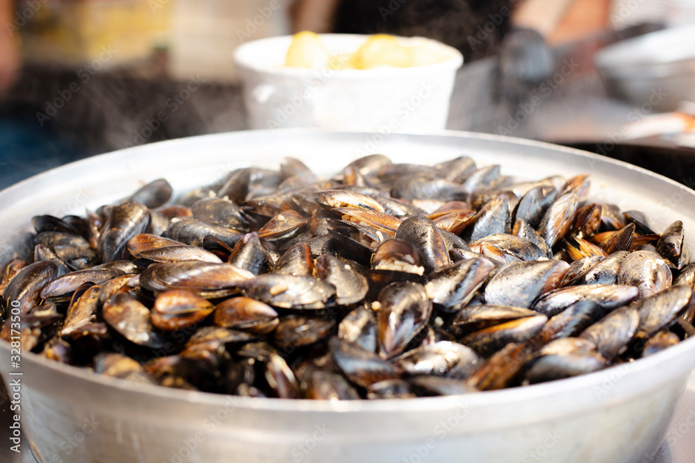 Turkish food, stuffed Mussels Turkish food, stuffed Mussels