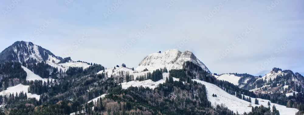 Moleson-sur-Gruyeres mountain in Switzerland