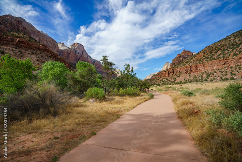 the watchman from parus trail in zion national park, usa