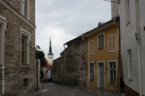 Narrow streets of old Tallinn. Estonia.