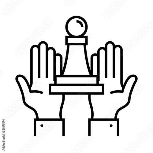Trump line icon, concept sign, outline vector illustration, linear symbol.