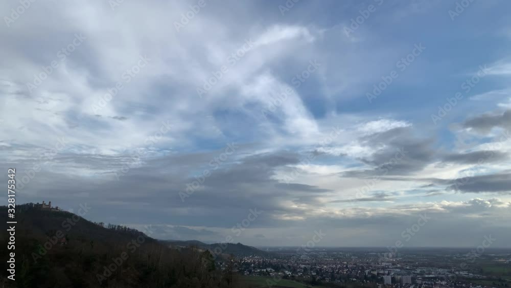 Panorama view back ground germany timelapse clouds moving fast chill ou Panorama view back ground germany timelapse clouds moving fast chill ou