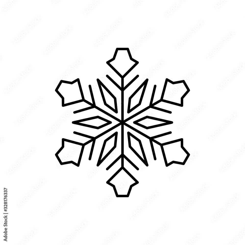 Obraz premium Snowflake icon. Simple line, outline vector flake of snow icons for ui and ux, website or mobile application