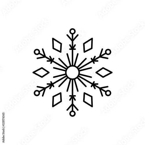 Snowflake icon. Simple line, outline vector flake of snow icons for ui and ux, website or mobile application