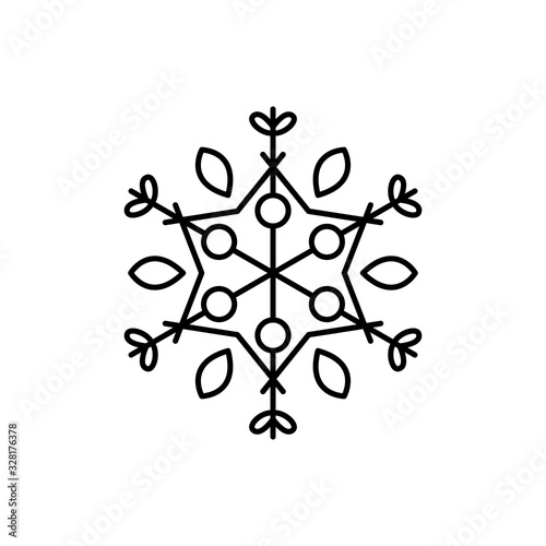 Snowflake icon. Simple line, outline vector flake of snow icons for ui and ux, website or mobile application