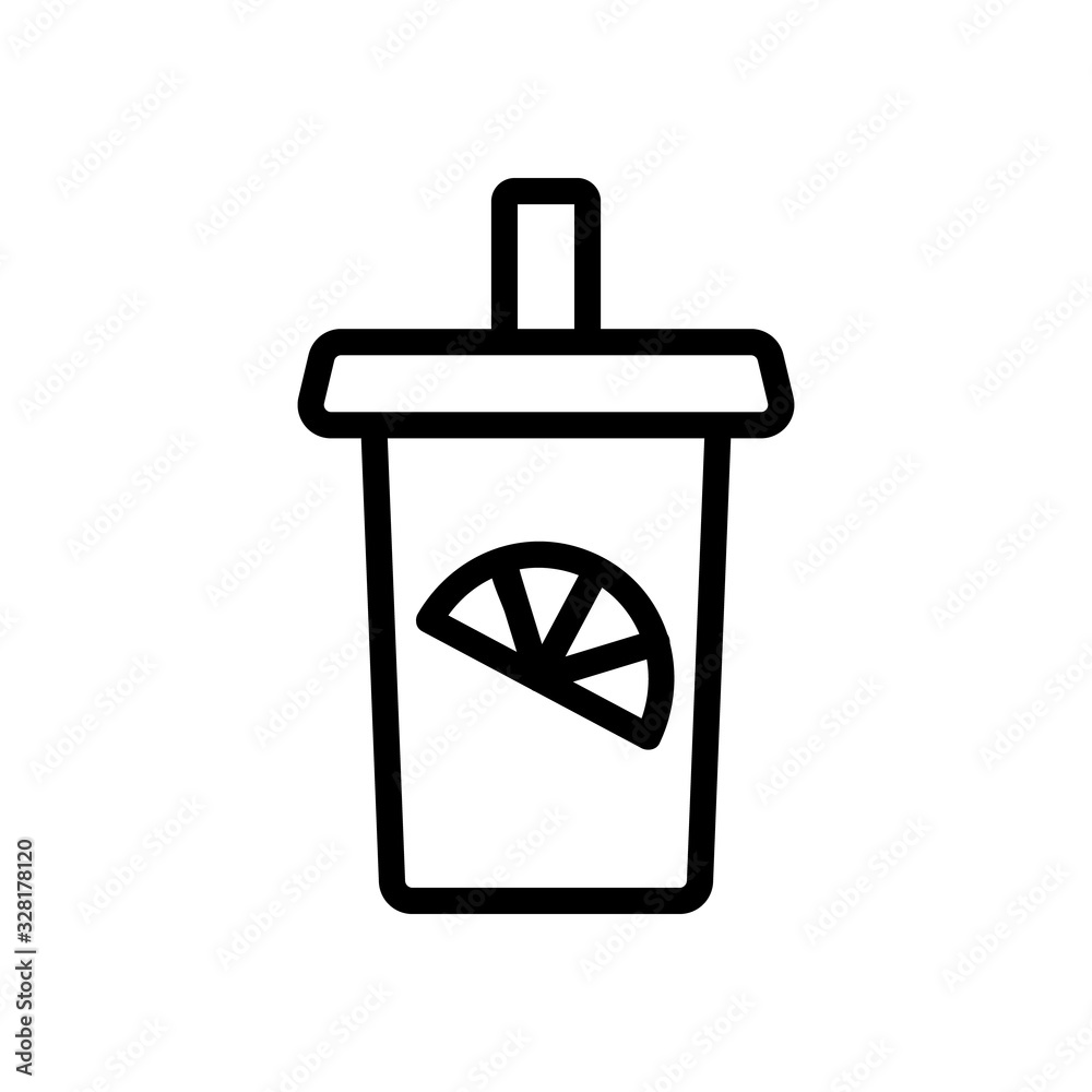 Delicious lemonade fresh vector icon. Thin line sign. Isolated contour symbol illustration Delicious lemonade fresh vector icon. Thin line sign. Isolated contour symbol illustration