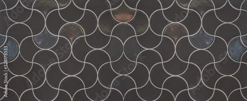 Retro vintage gray  Fish scale tiles texture background banner panorama © Corri Seizinger