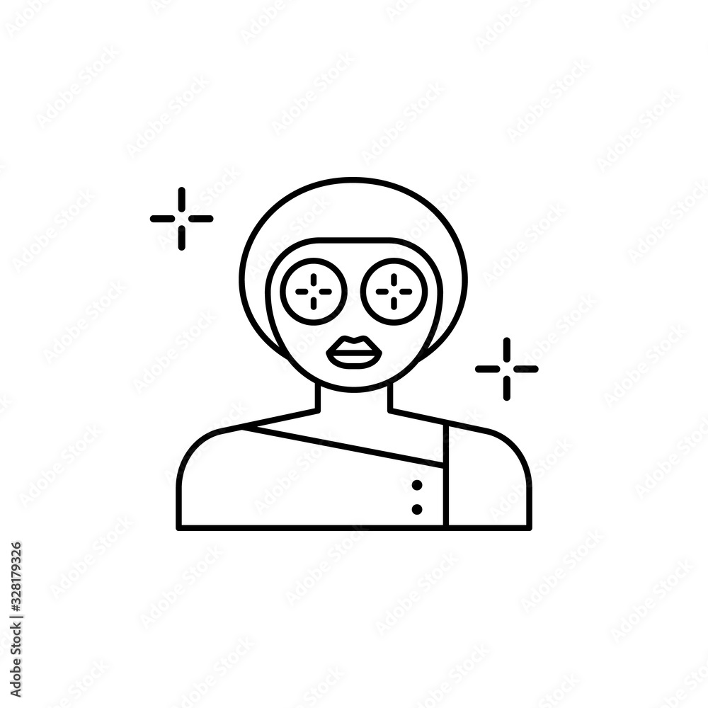 Mask, face icon. Simple line, outline vector elements of beauty salon things for ui and ux, website or mobile application Mask, face icon. Simple line, outline vector elements of beauty salon things for ui and ux, website or mobile application