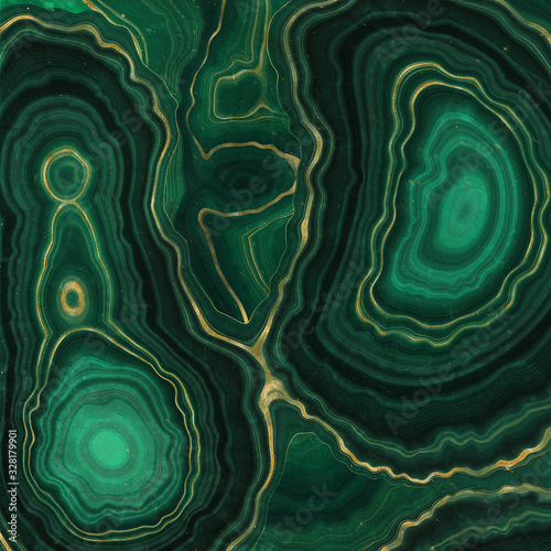 Green and Gold Agate Stone Texture