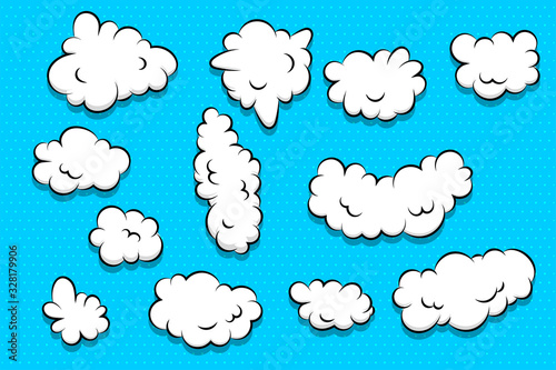 Comic book cartoon speech bubble for text