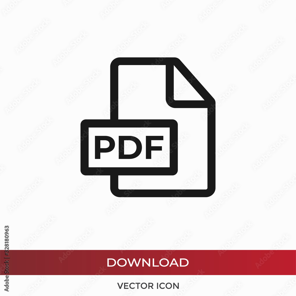 PDF vector icon in modern design style for web site and mobile app PDF vector icon in modern design style for web site and mobile app