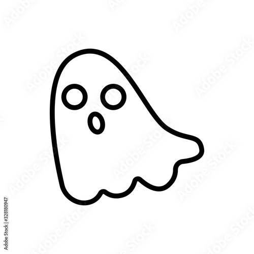 ghost icon vector. Thin line sign. Isolated contour symbol illustration