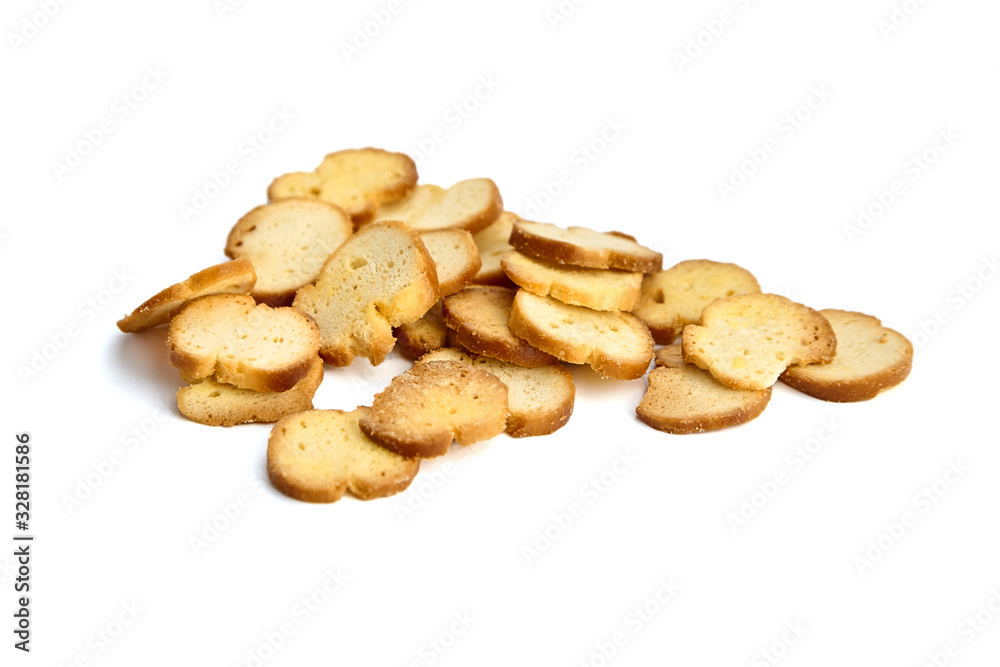 Bruschette chips, sliced grilled bread, beer snack Bruschette chips, sliced grilled bread, beer snack