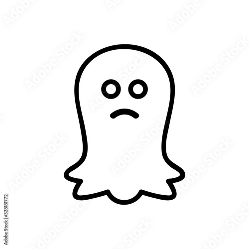 ghost icon vector. Thin line sign. Isolated contour symbol illustration