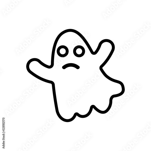 ghost icon vector. Thin line sign. Isolated contour symbol illustration