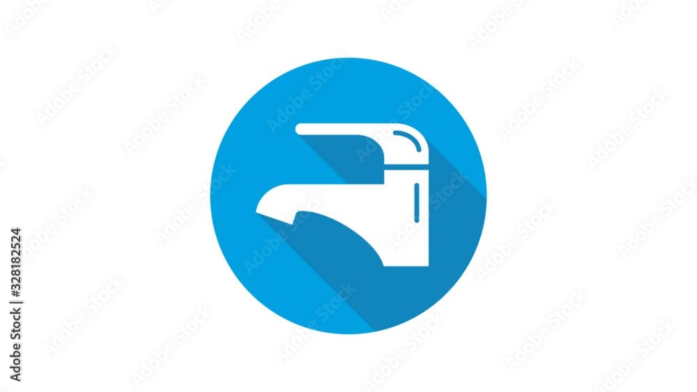 Blue motion graphic icon animation faucet Blue motion graphic icon animation faucet