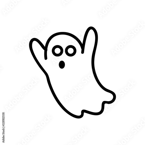 ghost icon vector. Thin line sign. Isolated contour symbol illustration