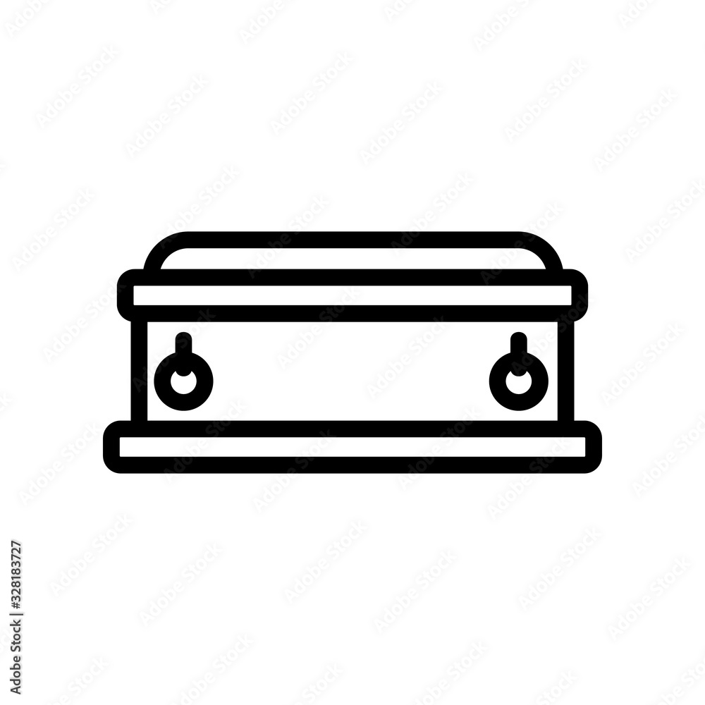 coffin icon vector. Thin line sign. Isolated contour symbol illustration coffin icon vector. Thin line sign. Isolated contour symbol illustration