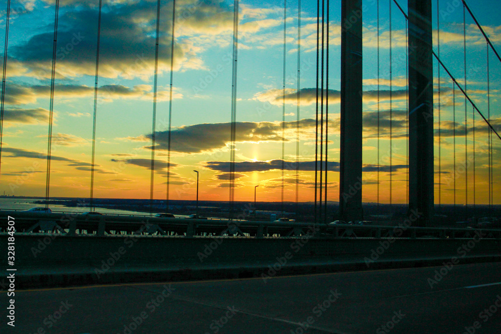Fototapeta premium city sky on bridge 