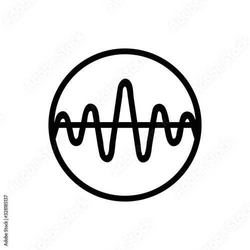 sound wave icon vector. Thin line sign. Isolated contour symbol illustration