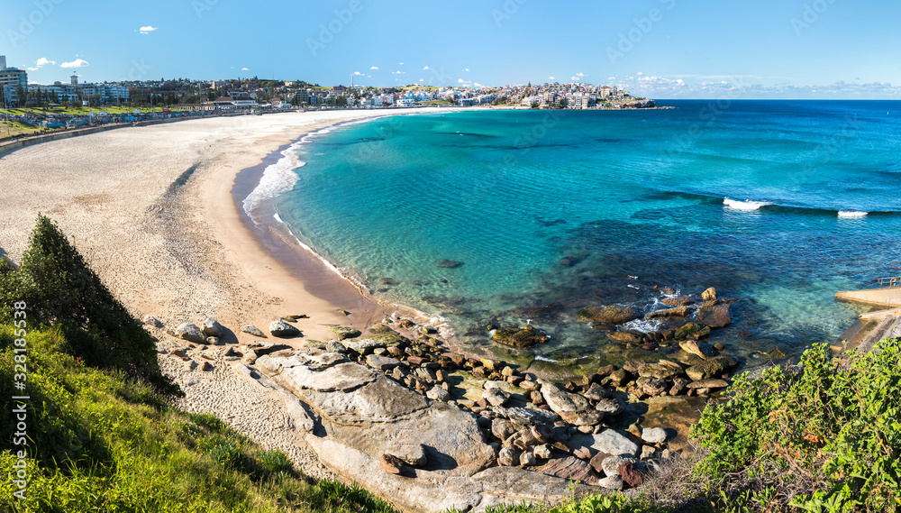 Panorama photo of Bondi Beach, Sydney Australia