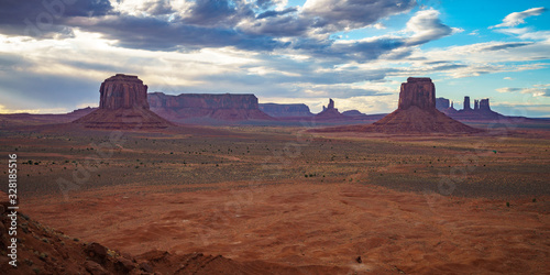 sunset at artists point in monument valley  usa