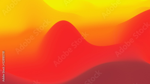 Tableau sur toile abstract fantastic background, liquid gradient of paint with internal glow forms hills or peaks like landscape in subsurface scattering material, mat color transitions