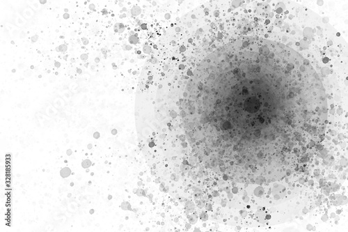 Radial grey circles on the right side on a white background illustration.