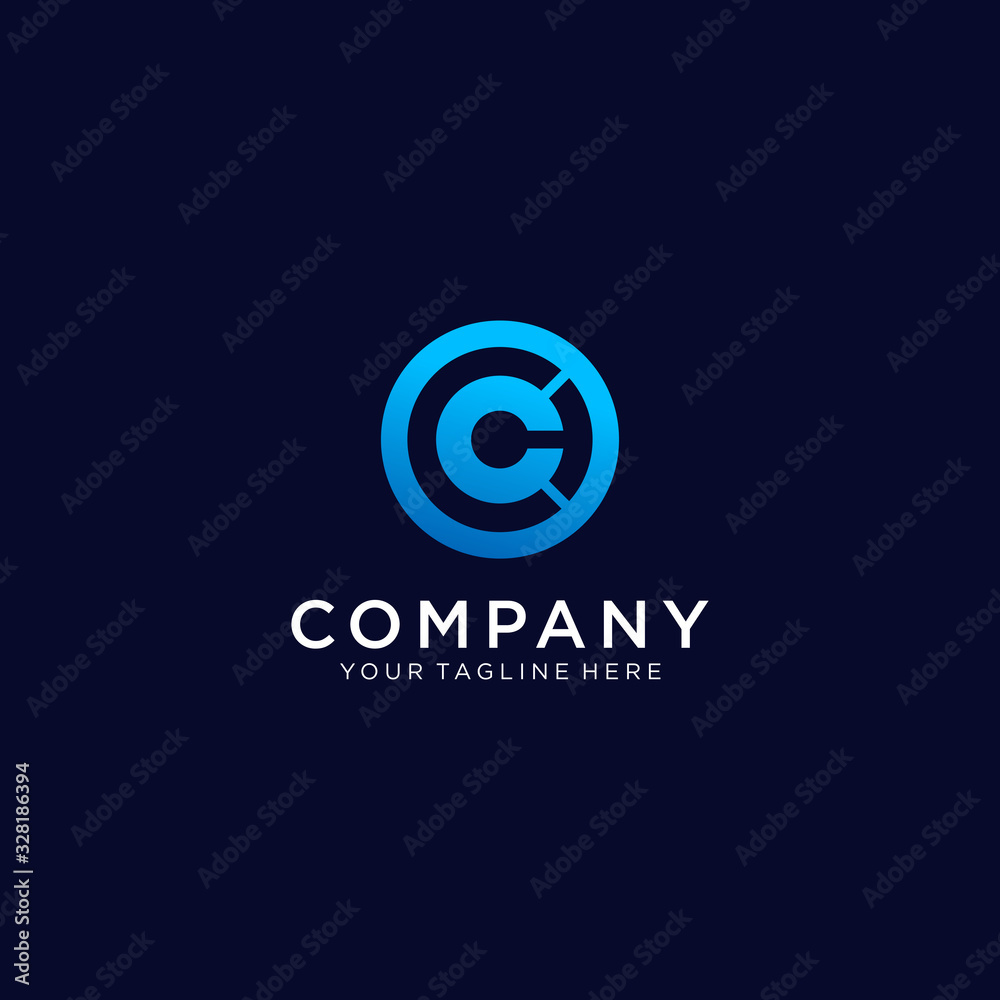 C letter hi-tech Monogram logo design emblem vector illustration logo template C letter hi-tech Monogram logo design emblem vector illustration logo template