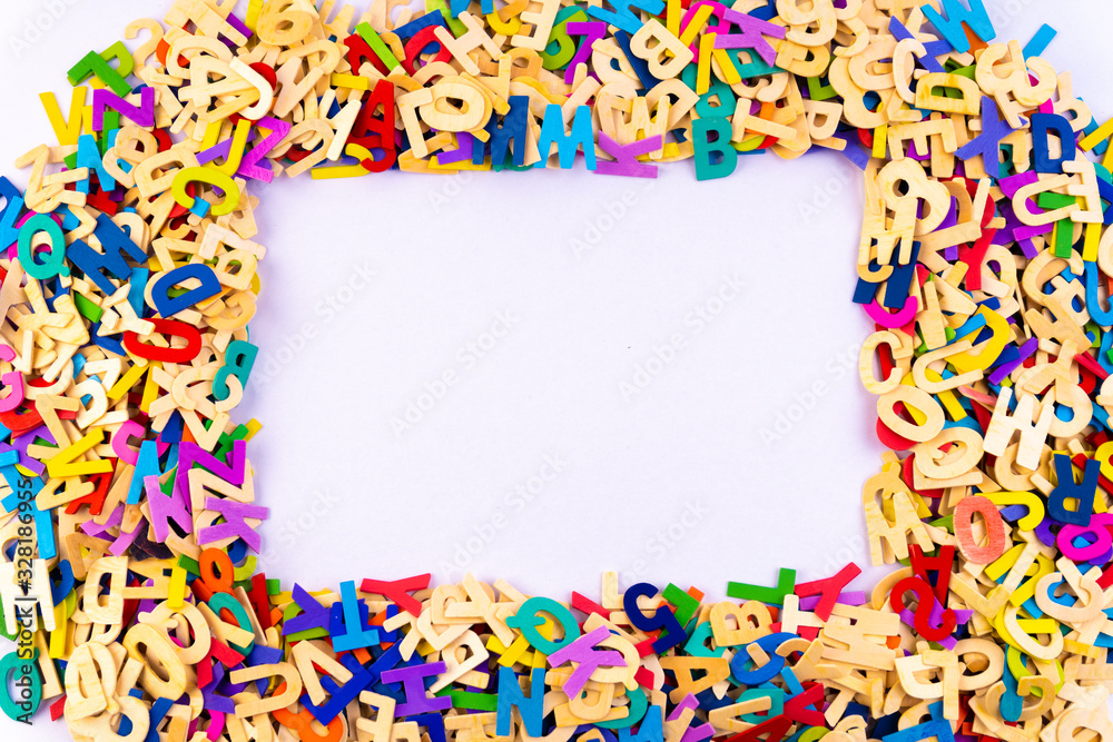 Colorful alphabet letter with educational concept. Colorful alphabet letter with educational concept.