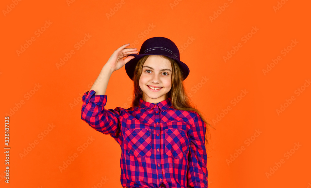 Hip and stylish. stylish kid looking retro. checkered fashion for teen. happy childhood concept. small girl follow latest trends. pure and natural beauty. child long hair. hipster girl wear retro hat Hip and stylish. stylish kid looking retro. checkered fashion for teen. happy childhood concept. small girl follow latest trends. pure and natural beauty. child long hair. hipster girl wear retro hat