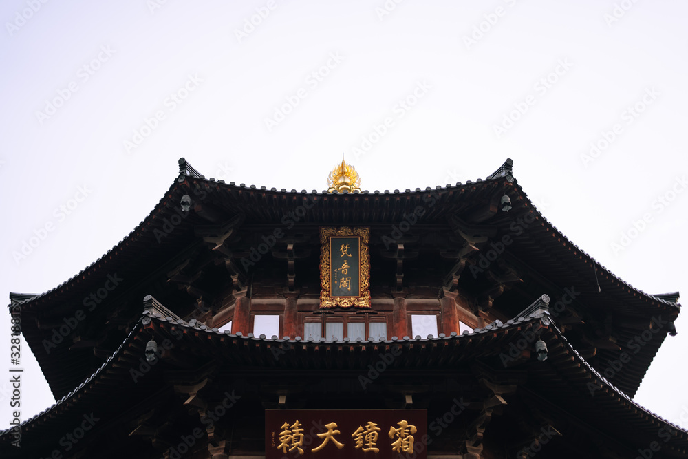 Suzhou, China; Nov 29 2017: Chinese ancient temple with beautiful traditional architecture Suzhou, China; Nov 29 2017: Chinese ancient temple with beautiful traditional architecture