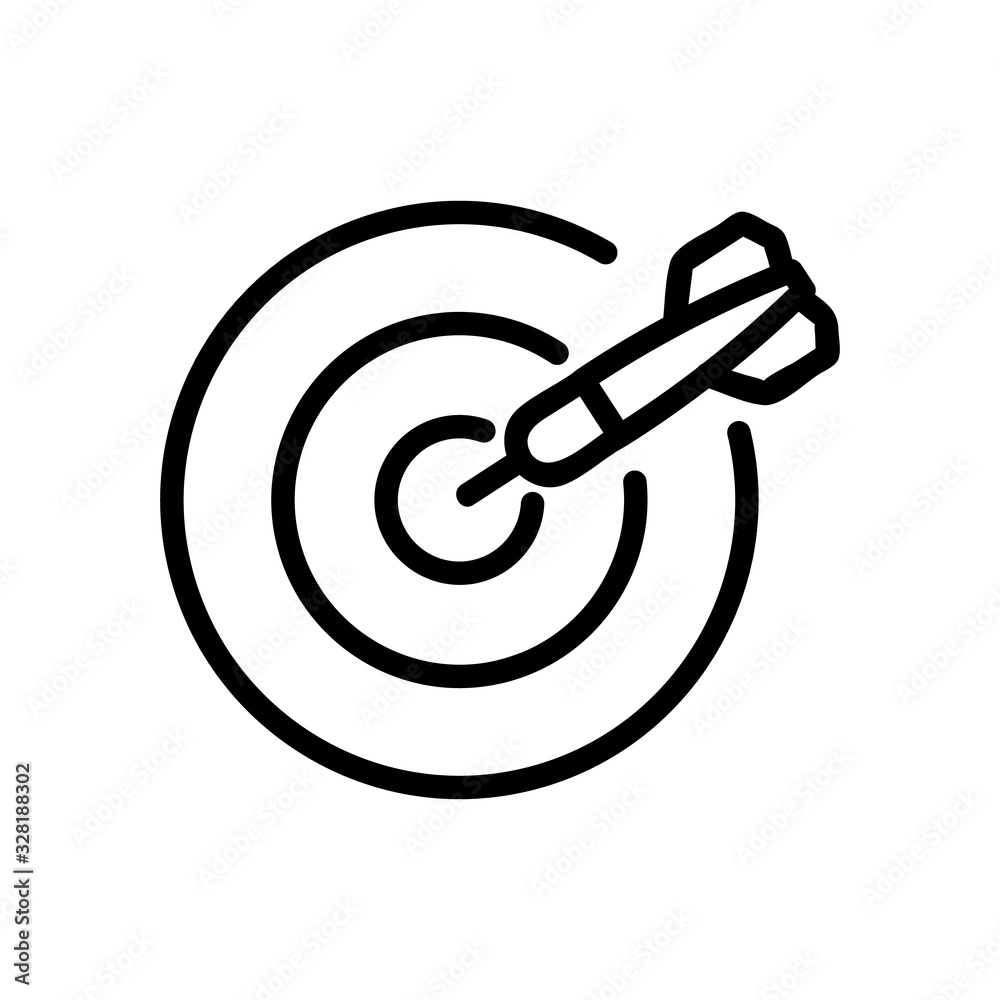 Darts icon vector. Thin line sign. Isolated contour symbol illustration Darts icon vector. Thin line sign. Isolated contour symbol illustration