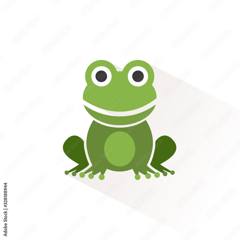 Fototapeta premium Frog. Isolated color icon. Animal vector illustration