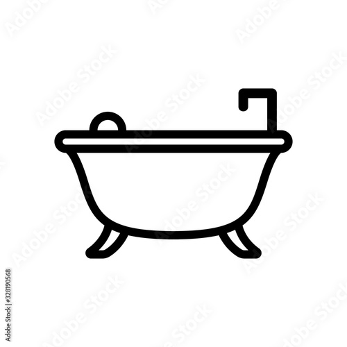 Bath icon vector. Thin line sign. Isolated contour symbol illustration