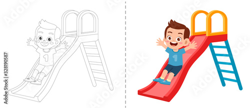 cute cartoon coloring book template for kids