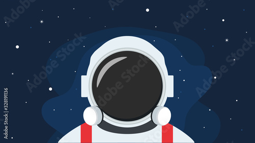 Astronaut with stars background,