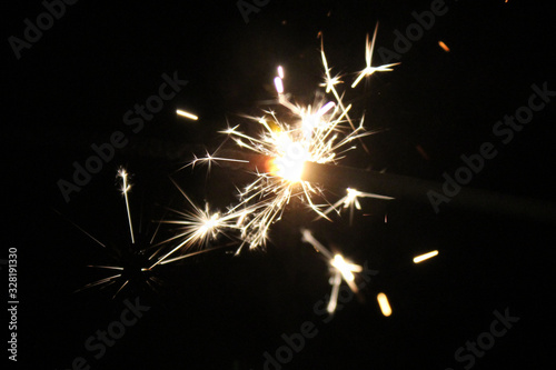 Sparklers on New Year   s Eve