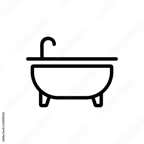 Bath icon vector. Thin line sign. Isolated contour symbol illustration