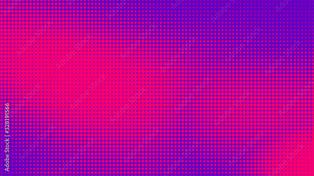 Dots halftone purple pink color pattern gradient texture with technology digital background. Pop art comics with nature graphic design. Dots halftone purple pink color pattern gradient texture with technology digital background. Pop art comics with nature graphic design.